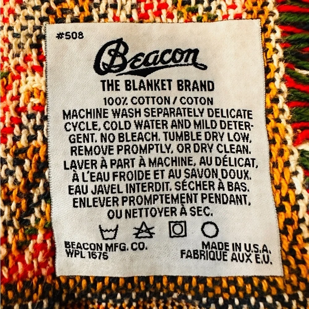 Vintage Beacon Christmas Santa Claus Tapestry Throw Blanket Holiday Decor